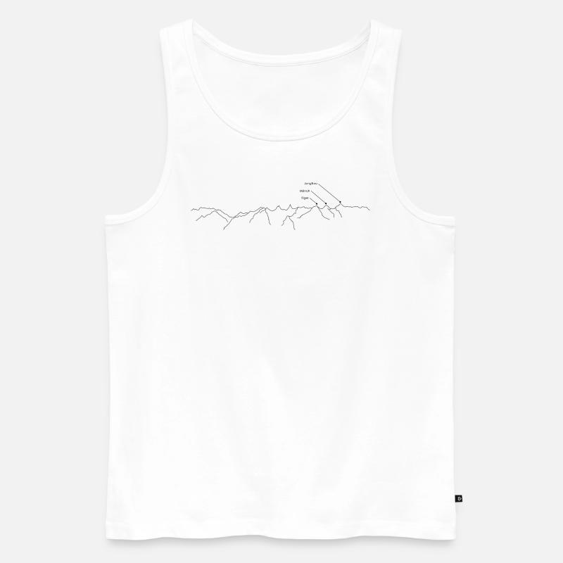 Eiger Mönch Jungfrau Panorama - Männer Premium Bio Tank Top - Weiß