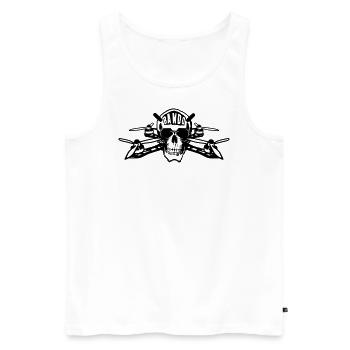 FPV Bando Skull - Männer Premium Bio Tank Top - Weiß - Vorne - Michal (187cm)