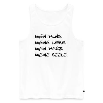 Mein Hund - Männer Premium Bio Tank Top - Weiß - Vorne - Michal (187cm)