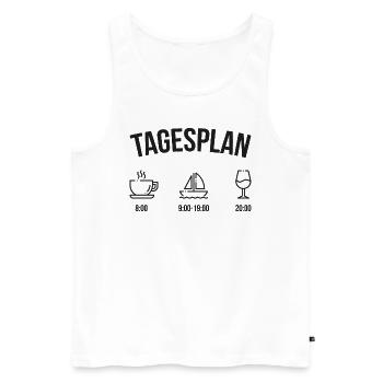 Tagesplan Geschenk Boot Segler Segelboot - Männer Premium Bio Tank Top - Weiß - Vorne - Michal (187cm)