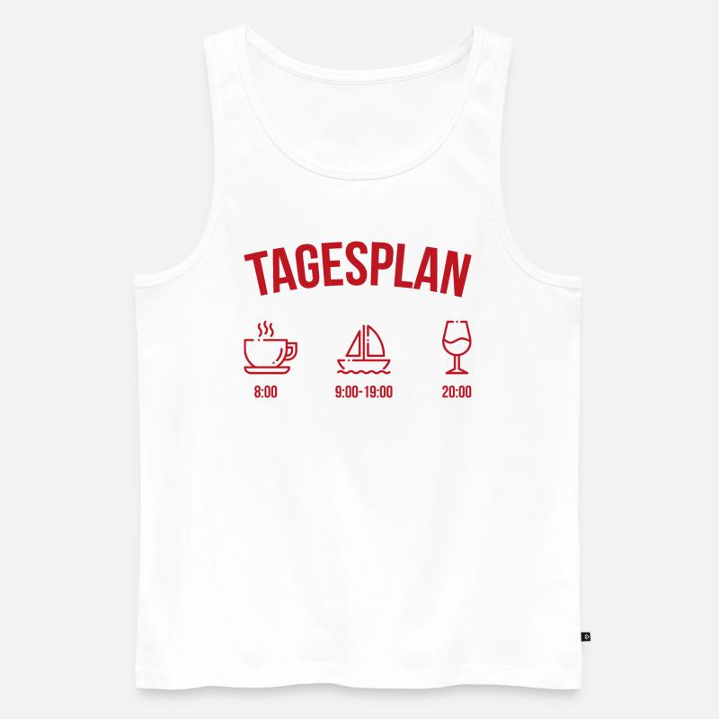 Tagesplan Geschenk Boot Segler Segelboot - Männer Premium Bio Tank Top - Weiß