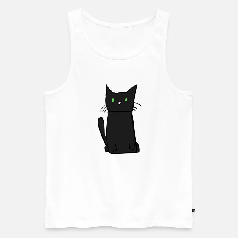 dunkle Katze Tier süß - Männer Premium Bio Tank Top - Weiß