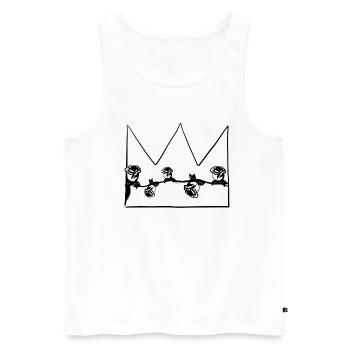 graue krone natur blumen form - Männer Premium Bio Tank Top - Weiß - Vorne - Michal (187cm)