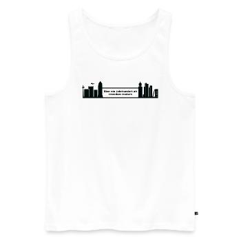 Frankfurt Skyline Stadt Design Alt Modern T-Shirt - Männer Premium Bio Tank Top - Weiß - Vorne - Michal (187cm)