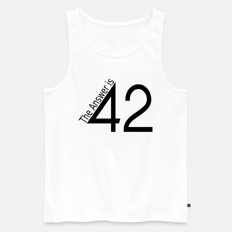 the answer is 42 - Männer Premium Bio Tank Top - Weiß