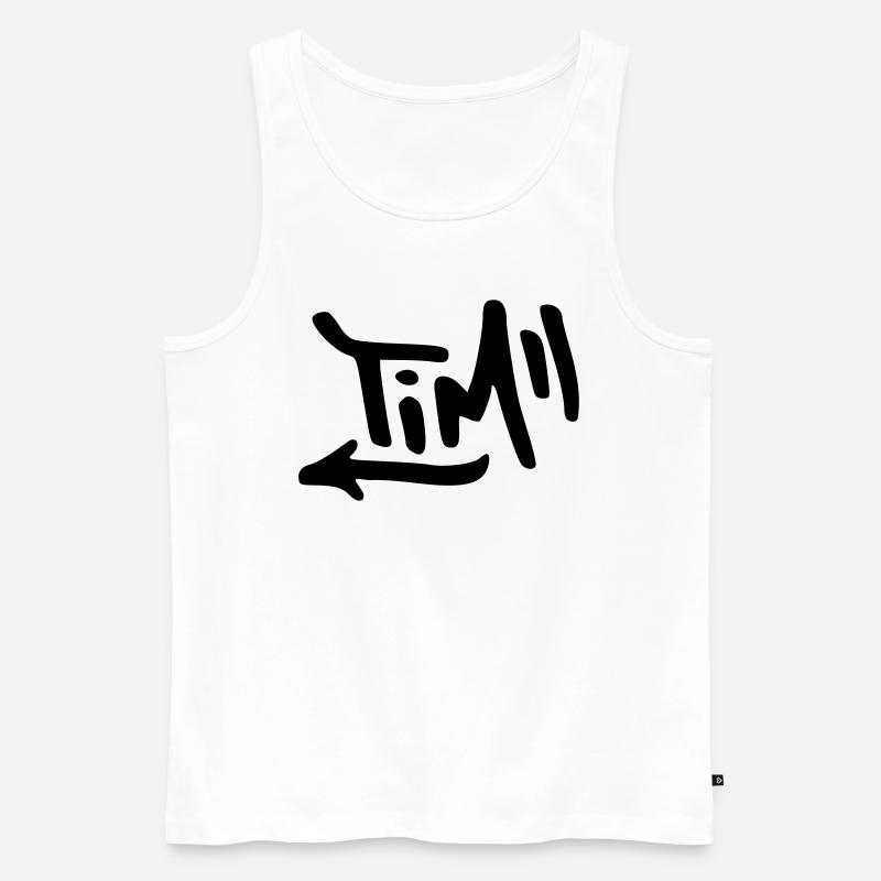 Graffiti Tim - Männer Premium Bio Tank Top - Weiß