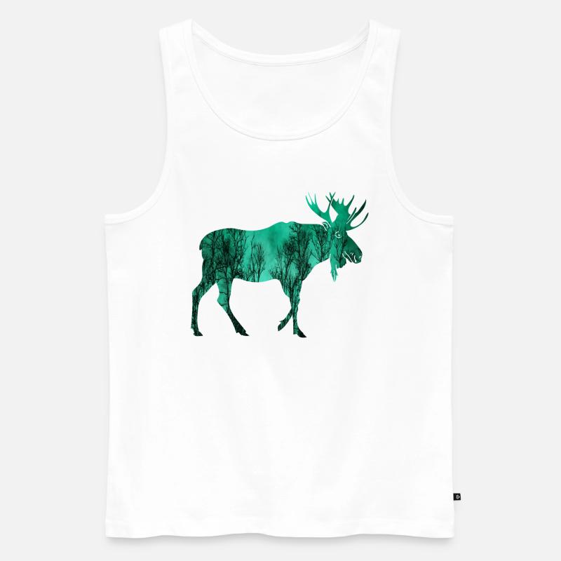 Elch - Männer Premium Bio Tank Top - Weiß