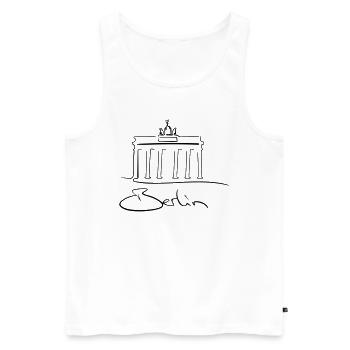 Berlin Line Art - Minimalist - Men's Premium Organic Tank Top - white - Front - Michal (187cm)