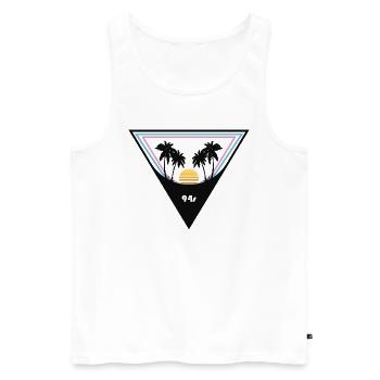 Retro - Männer Premium Bio Tank Top - Weiß - Vorne - Michal (187cm)