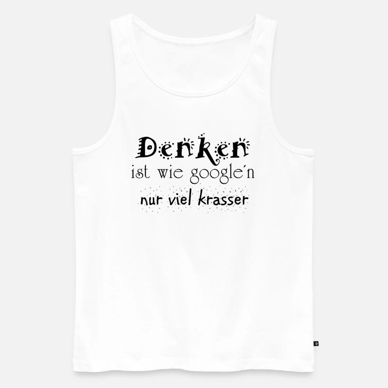 Denken | Textdesign - Männer Premium Bio Tank Top - Weiß