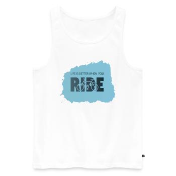 Fahrrad Fahrradfahrer Fahrrad fahren Fahrradliebe - Männer Premium Bio Tank Top - Weiß - Vorne - Michal (187cm)