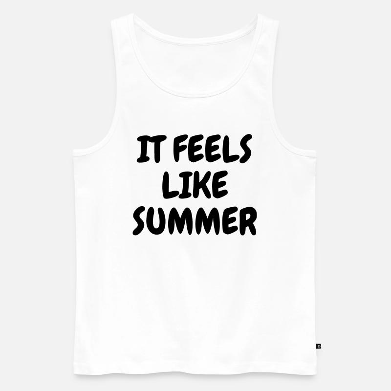 IT FEELS LIKE SUMMER - Männer Premium Bio Tank Top - Weiß