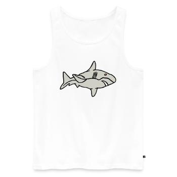 Fish Shark Predator Predator Water Graffiti Ocean - Men's Premium Organic Tank Top - white - Front - AI Model Male 178 light (178cm)