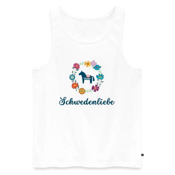 Schwedenliebe - Männer Premium Bio Tank Top - Weiß - Vorne - AI Model Male 178 light (178cm)