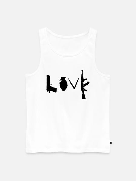 Love / Waffen Design - Männer Premium Bio Tank Top - Weiß