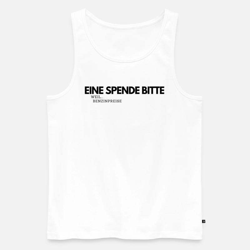 Eine Spende bitte - Männer Premium Bio Tank Top - Weiß