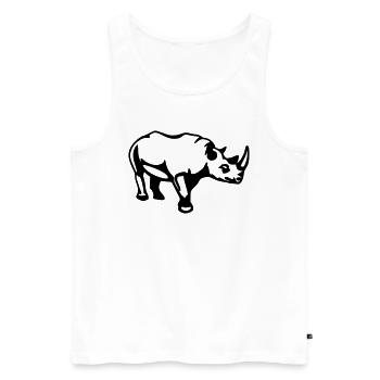 nashorn - Männer Premium Bio Tank Top - Weiß - Vorne - Michal (187cm)