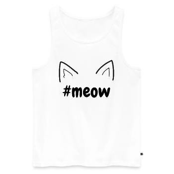#meow - Männer Premium Bio Tank Top - Weiß - Vorne - Michal (187cm)