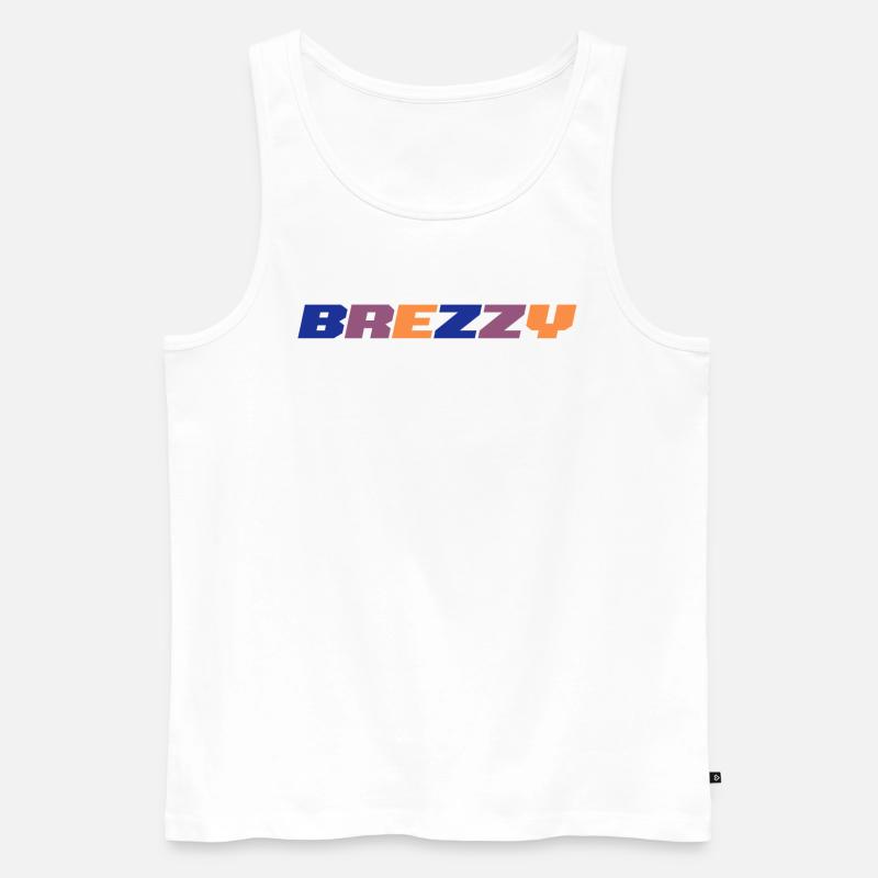 BREZZY - Männer Premium Bio Tank Top - Weiß