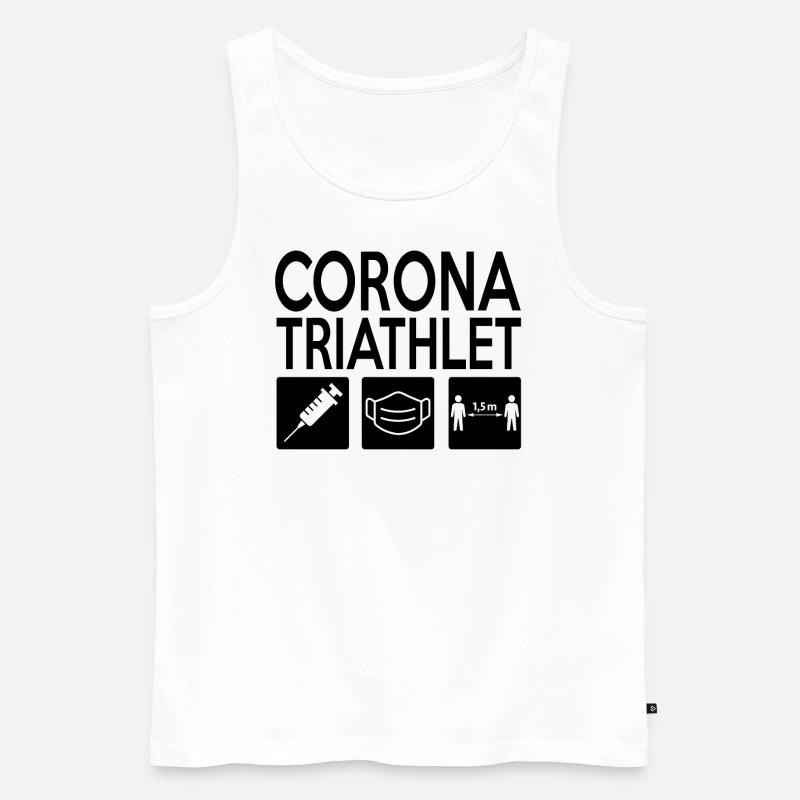 Corona Triathlet - Männer Premium Bio Tank Top - Weiß