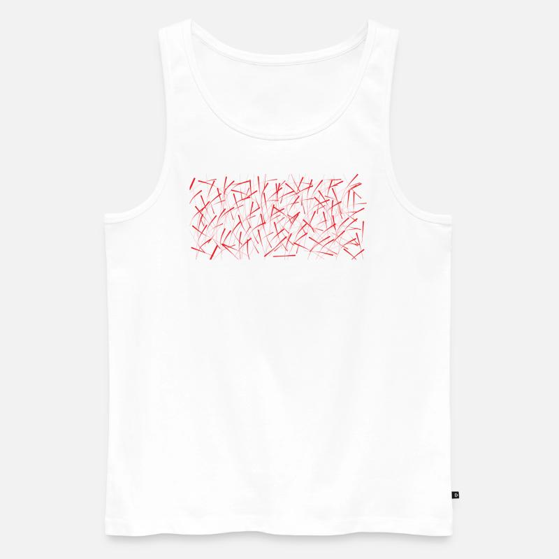 Rot - Männer Premium Bio Tank Top - Weiß