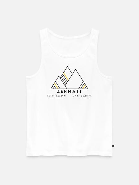 Minimalistisches Zermatt-Logo - Männer Premium Bio Tank Top - Weiß