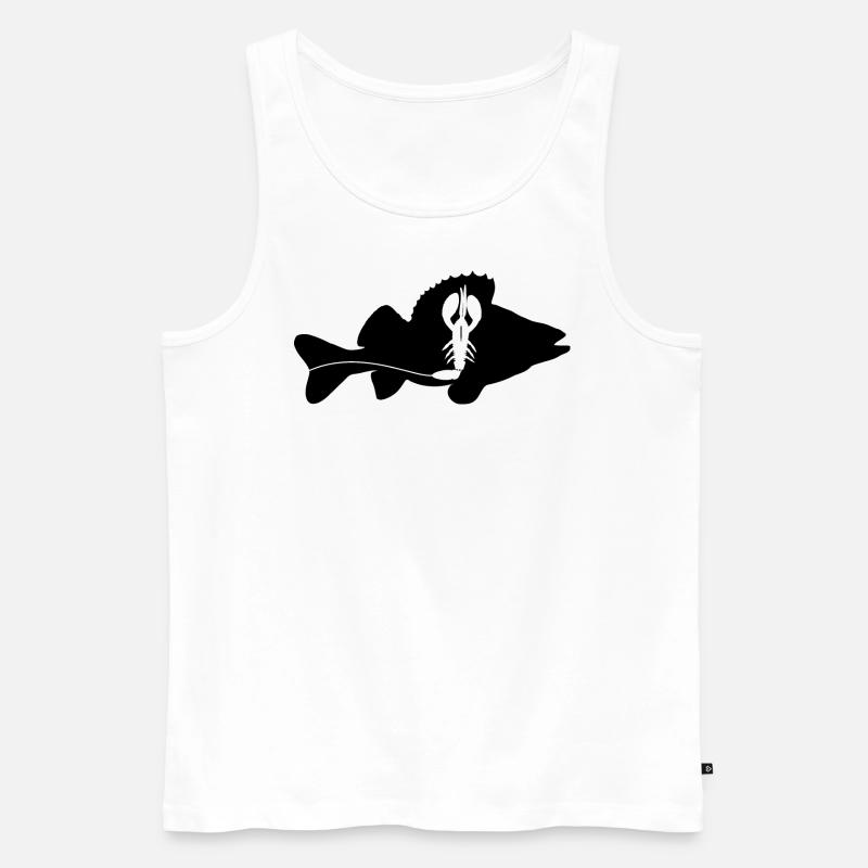 Barsch mit Creature Bait - schwarz - Männer Premium Bio Tank Top - Weiß