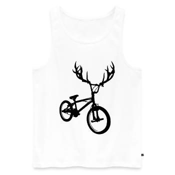 Wild bmx - Men's Premium Organic Tank Top - white - Front - Michal (187cm)