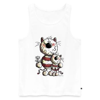 Goldige Katzen Familie - Männer Premium Bio Tank Top - Weiß - Vorne - AI Model Male 178 light (178cm)