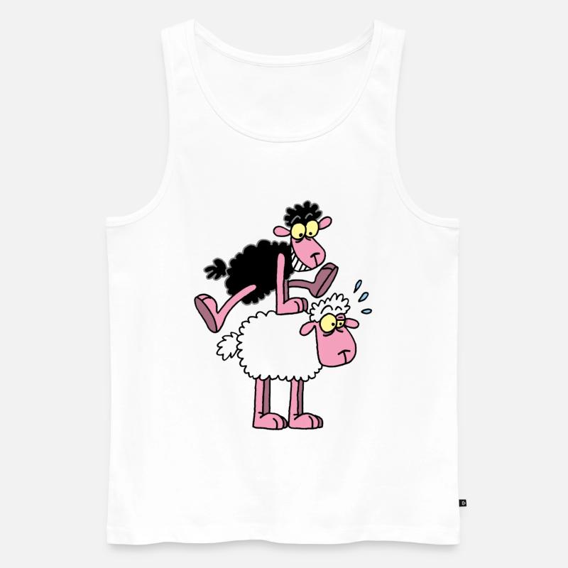 Schwarze Schafe und Springfrosch - Männer Premium Bio Tank Top - Weiß