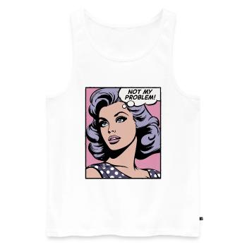 Not my problem, pop art girl - Men's Premium Organic Tank Top - white - Front - AI Model Male 178 light (178cm)
