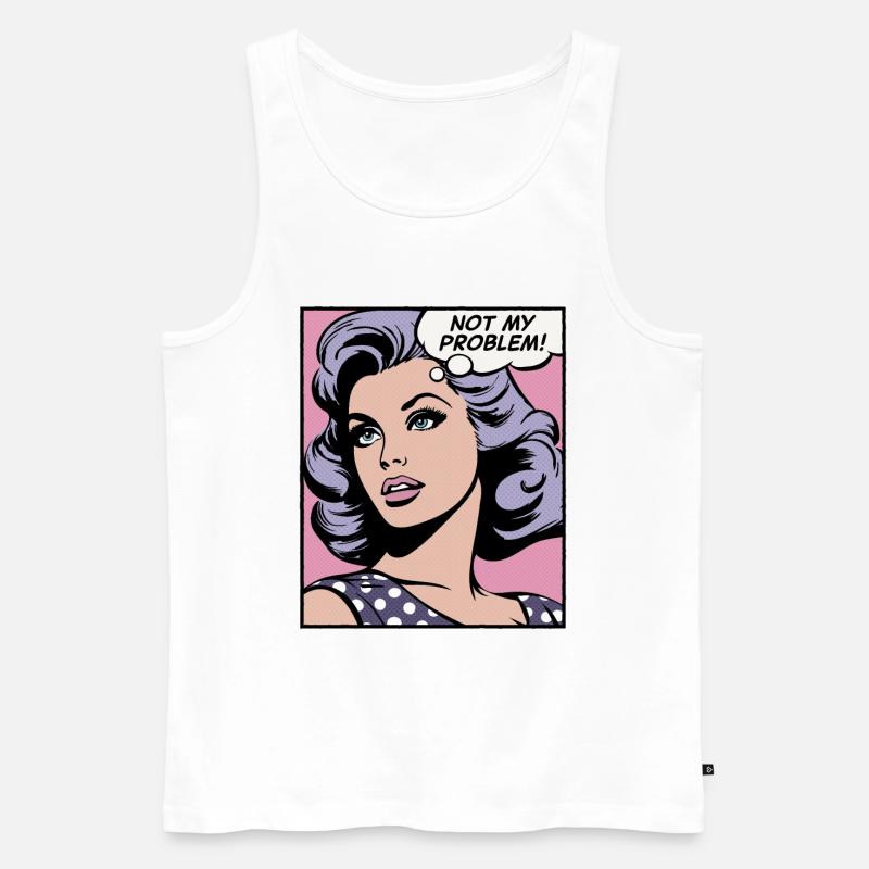Nicht mein Problem, Pop-Art-Girl - Männer Premium Bio Tank Top - Weiß