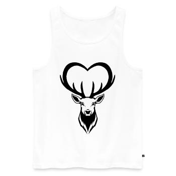 Black Deer Heart - Men's Premium Organic Tank Top - white - Front - Michal (187cm)