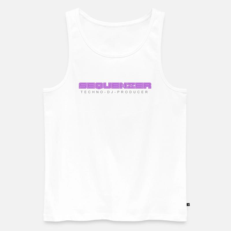 Sequenzer Logo Brand - Männer Premium Bio Tank Top - Weiß