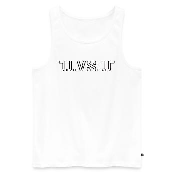 YOU VS. YOU - Männer Premium Bio Tank Top - Weiß - Vorne - Michal (187cm)