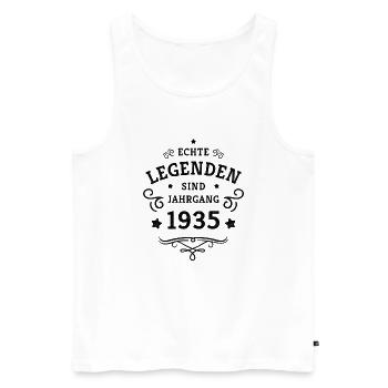 90. Geburtstag Legenden sind Jahrgang 1935 geboren - Männer Premium Bio Tank Top - Weiß - Vorne - Michal (187cm)