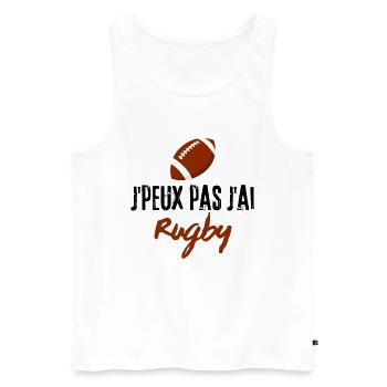 J'peux pas j'ai rugby - Débardeur bio Premium Homme - blanc - Devant - Michal (187cm)