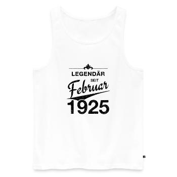 100ème Anniversaire Légendaire Février 1925 Volume 25 - Débardeur bio Premium Homme - blanc - Devant - Michal (187cm)