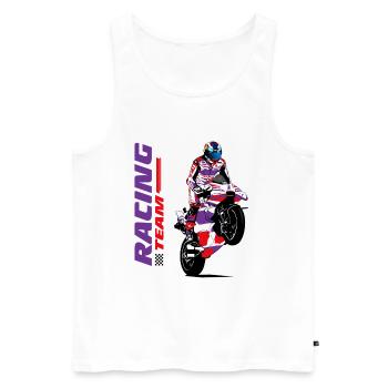 Motorcycle Racing - Superbike - Men's Premium Organic Tank Top - white - Front - AI Model Male 178 light (178cm)