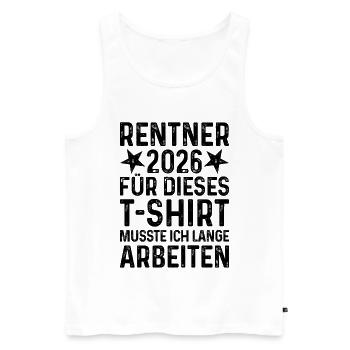 Retraité 2026 TShirt Grunge Pension Dictons Retraite - Débardeur bio Premium Homme - blanc - Devant - Michal (187cm)