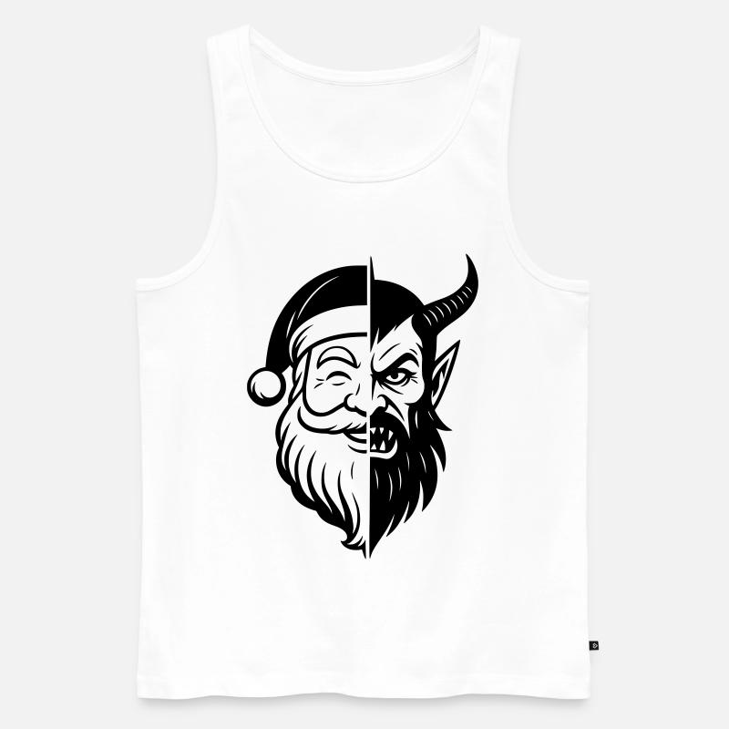 Weihnachtsmann und Weihnachtsmann Peitscher - Männer Premium Bio Tank Top - Weiß