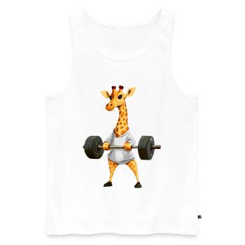 Sport de la girafe - Débardeur bio Premium Homme - blanc - Devant - Michal (187cm)