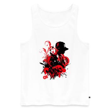 Graffiti Hip Hop Music Red On Black - Men's Premium Organic Tank Top - white - Front - Michal (187cm)