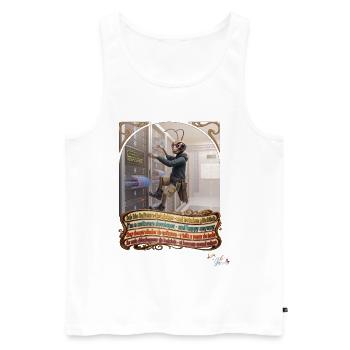 Heuschrecke JOGUE Software Entwickler IT Pop Art - Männer Premium Bio Tank Top - Weiß - Vorne - Michal (187cm)