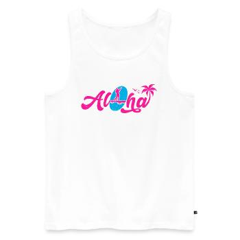 Aloha Stand Up Paddling pink - Männer Premium Bio Tank Top - Weiß - Vorne - Michal (187cm)