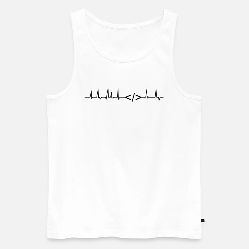 Programmer heartbeat - Men's Premium Organic Tank Top - white