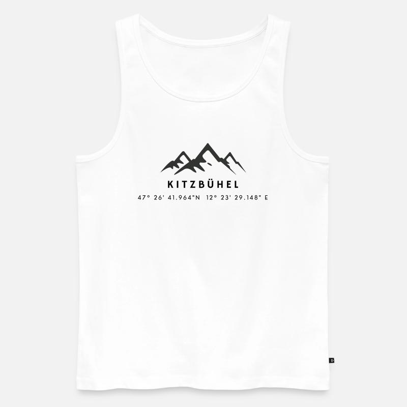 Minimalistisches Kitzbühel-Logo - Männer Premium Bio Tank Top - Weiß