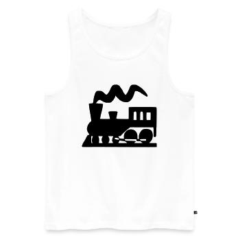 Lokomotive - Männer Premium Bio Tank Top - Weiß - Vorne - Michal (187cm)