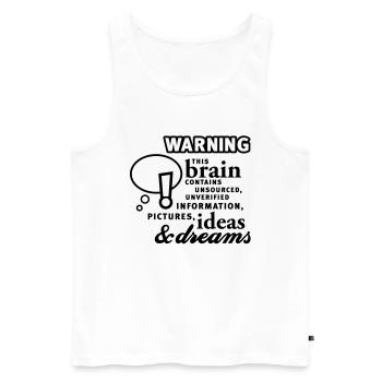 Brain - contenu - Cerveau - Contenu - 1C - Débardeur bio Premium Homme - blanc - Devant - AI Model Male 178 light (178cm)