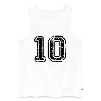 10 - Nummer - Männer Premium Bio Tank Top - Weiß - Vorne - AI Model Male 178 light (178cm)